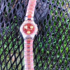 Stylish Orange and Silver Wearable Watch